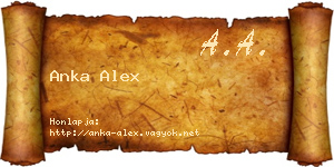 Anka Alex névjegykártya
